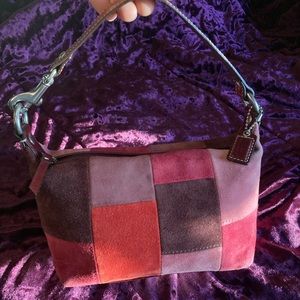 Vintage pink Suede coach purse